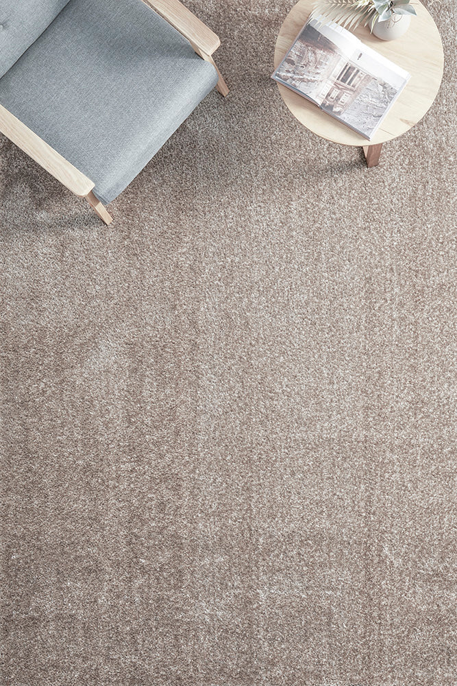 Lush Taupe Mink Shag Rug