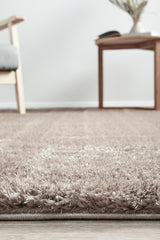 Lush Taupe Mink Shag Rug
