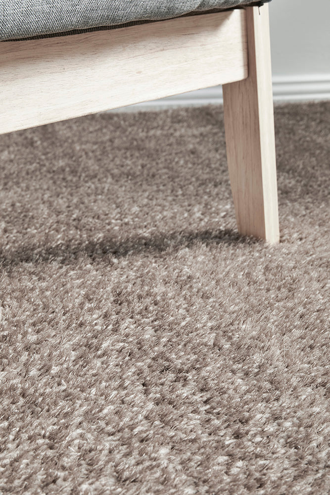 Lush Taupe Mink Shag Rug