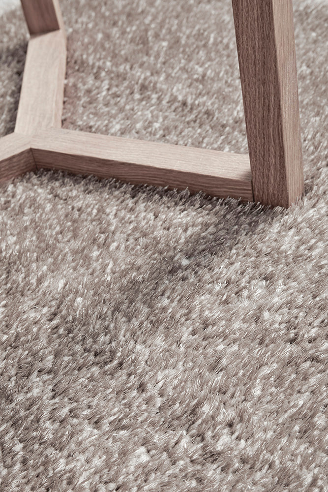 Lush Taupe Mink Shag Rug