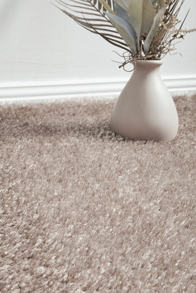 Lush Taupe Mink Shag Rug