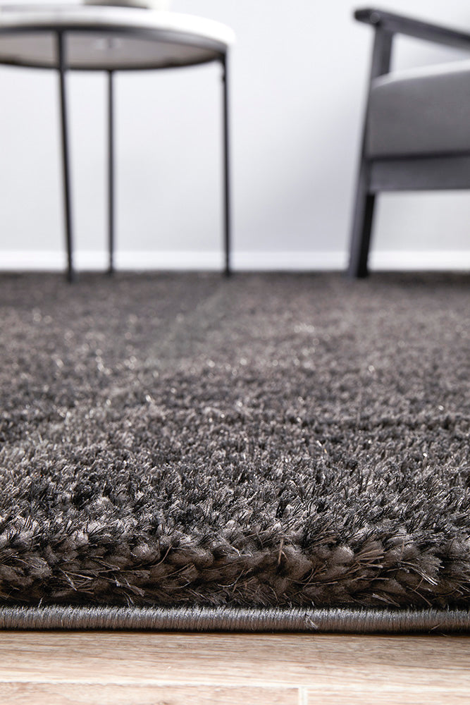 Lush Lustre Grey Shag Rug