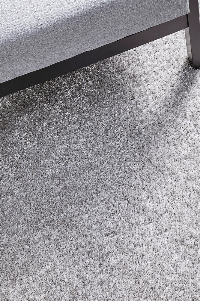 Lush Silver Grey Shag Rug