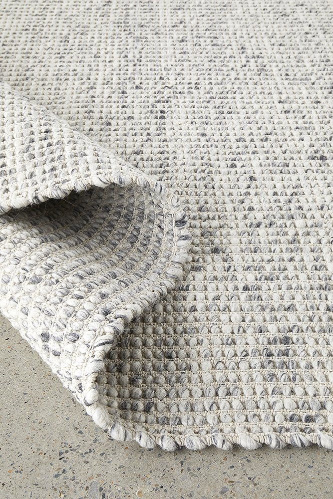 Carlos Felted Wool Rug Grey Natural