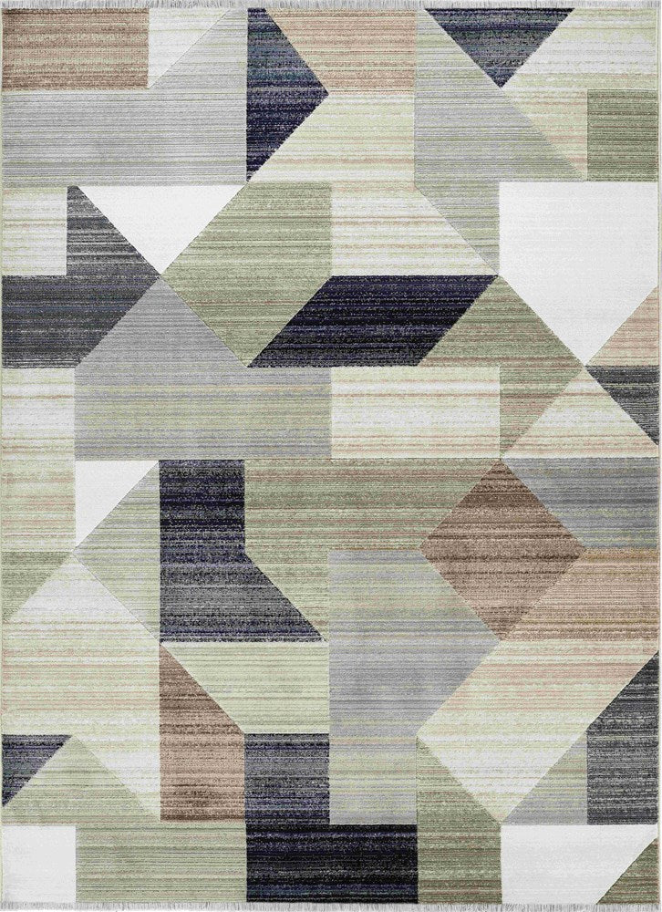 Abstract Geometric Tassel Rug