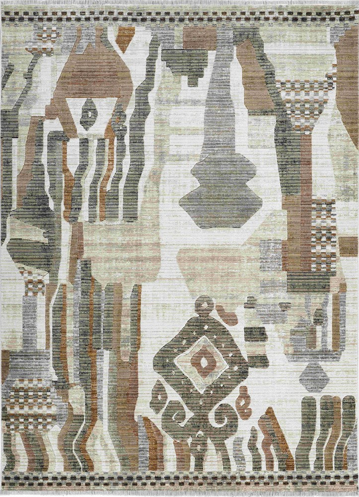 Abstract Tribal Tassel Rug