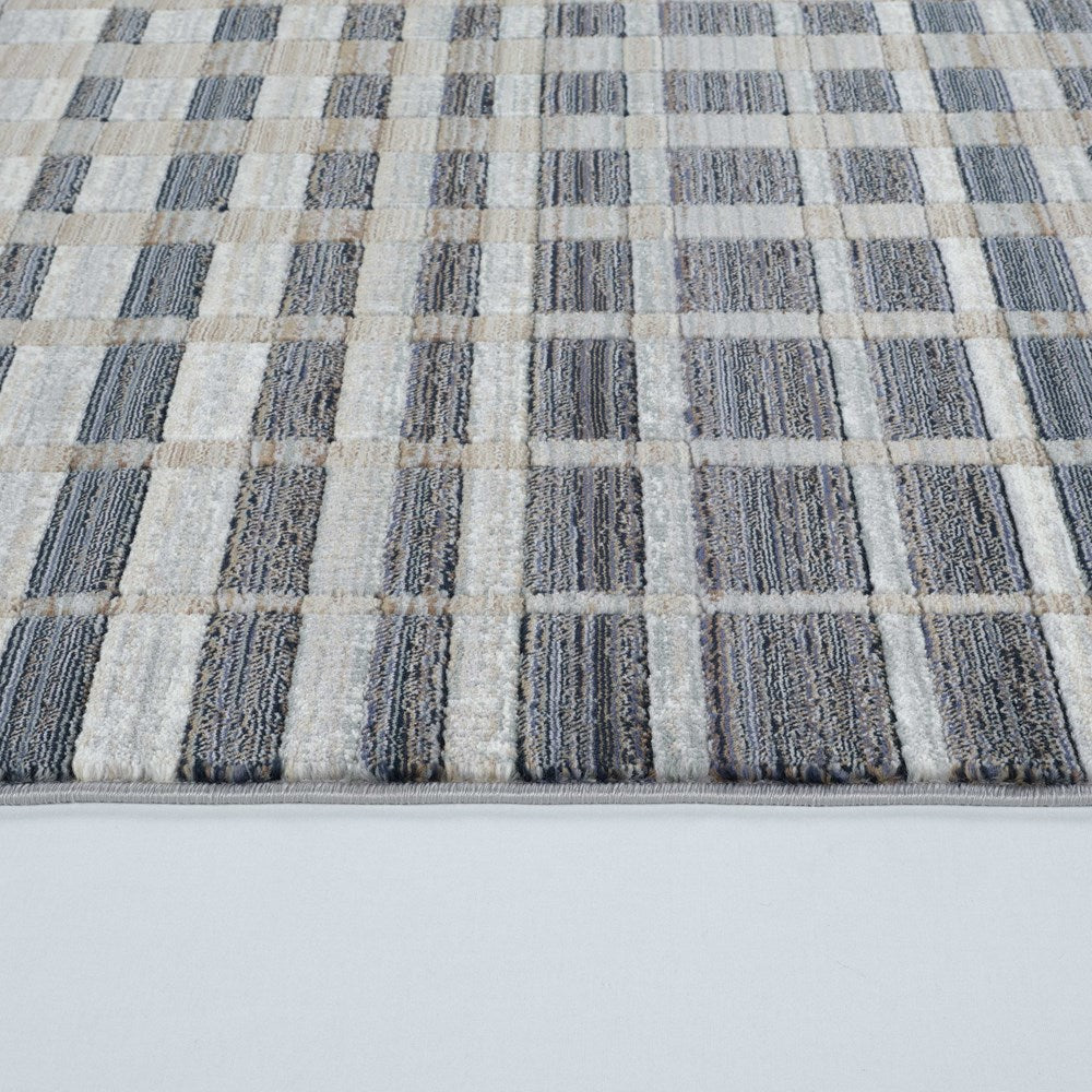 Abstract Lattice Tassel Rug