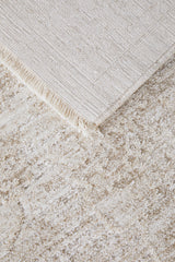 Oatmeal Bloom Fringed Rug