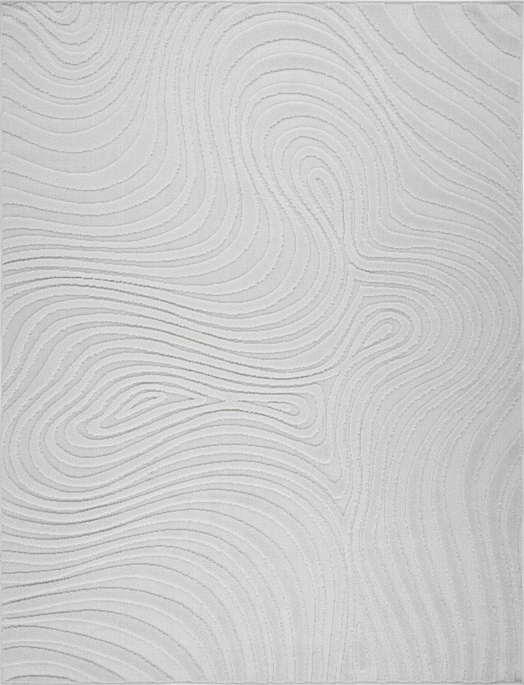 Ripple Abstract Off-White Art Deco Rug