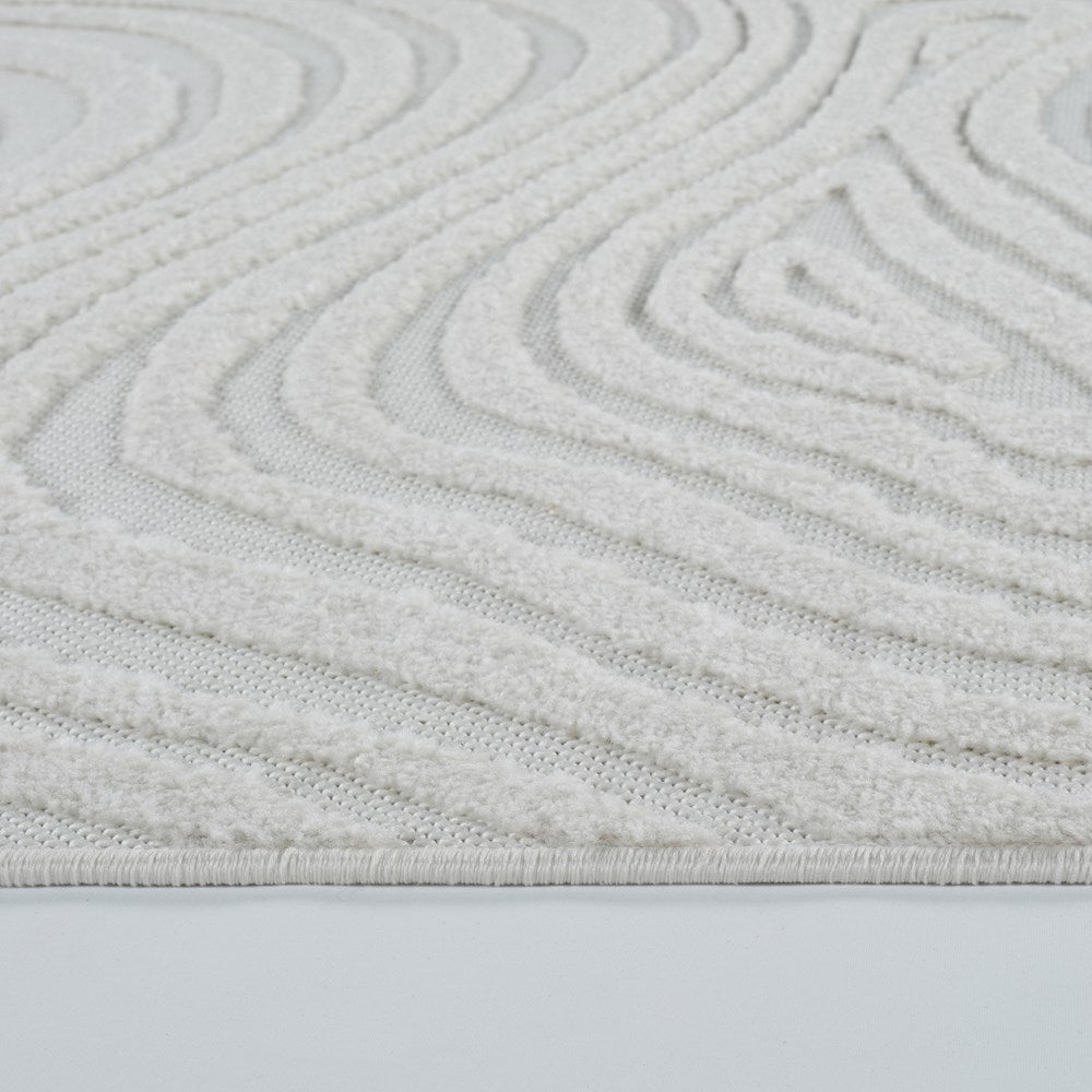 Ripple Abstract Off-White Art Deco Rug