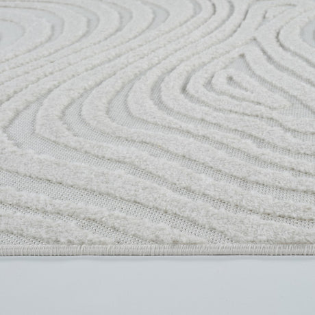 Ripple Abstract Off-White Art Deco Rug