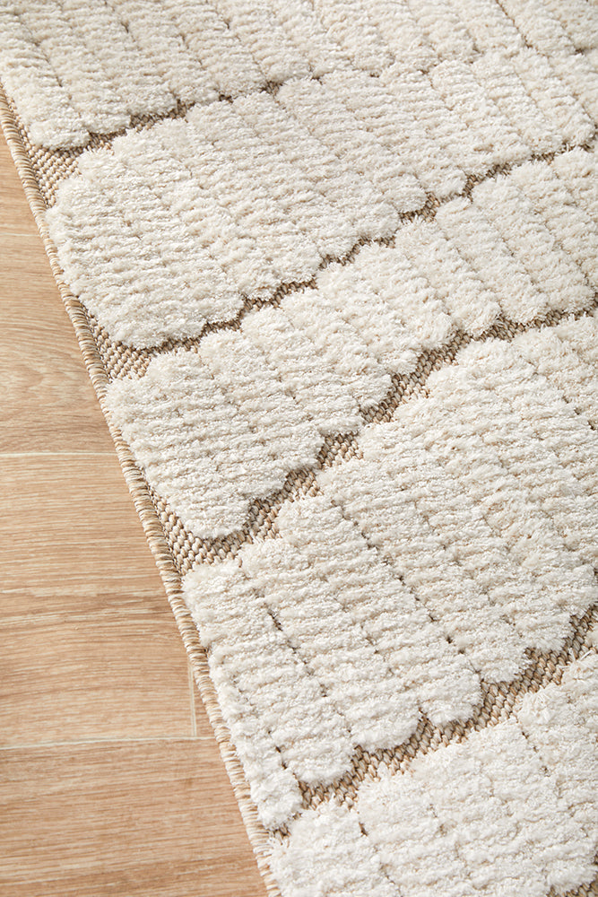 Fossil Cream Beige Modern Textured Rug