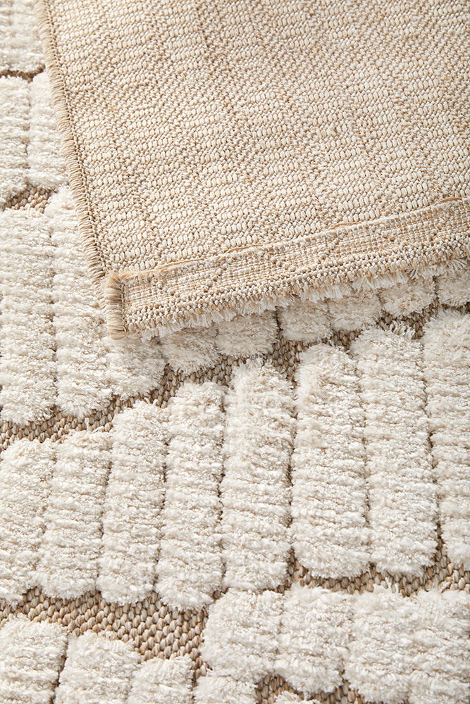 Fossil Cream Beige Modern Textured Rug