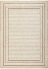 Cream Beige Border Textured Rug