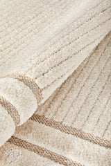 Cream Beige Border Textured Rug