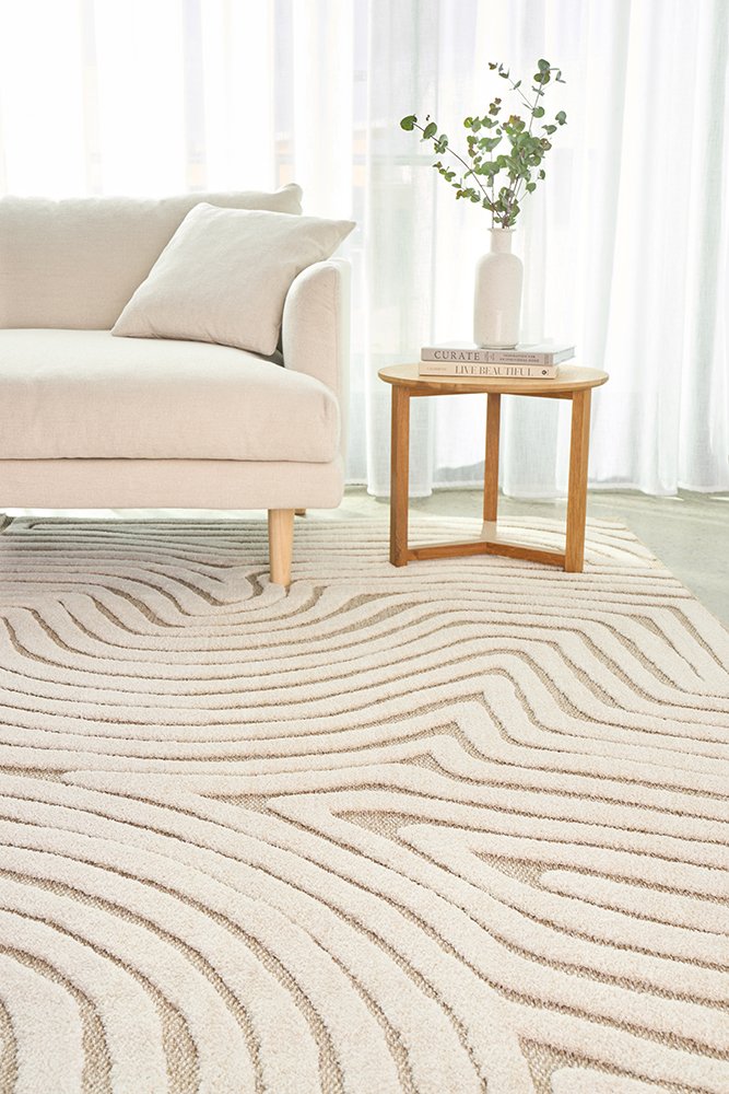 Cream Beige Abstract Swirl Textured Rug – Lost Design Society Rugs