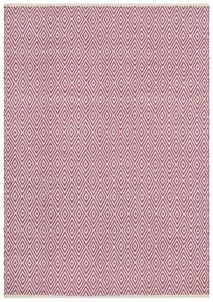 Cotton and Jute Flatweave Pink Rug