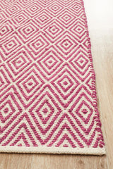 Cotton and Jute Flatweave Pink Rug