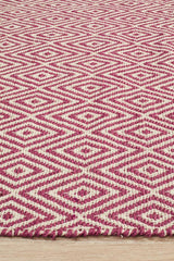 Cotton and Jute Flatweave Pink Rug