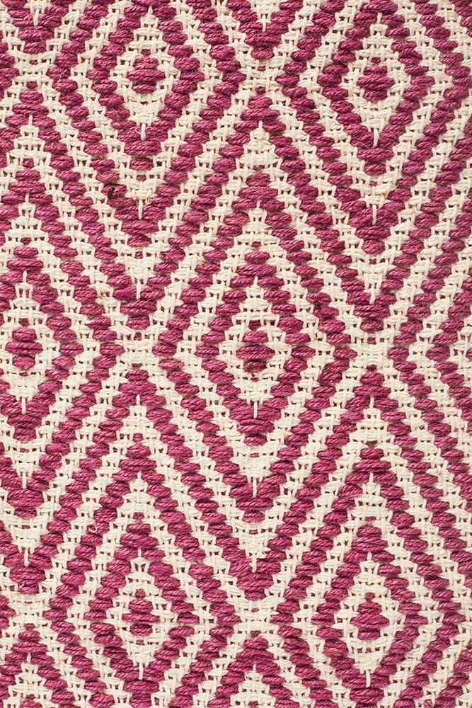 Cotton and Jute Flatweave Pink Rug