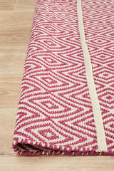 Cotton and Jute Flatweave Pink Rug