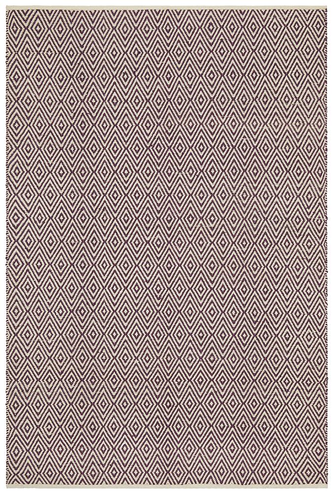 Cotton and Jute Flatweave Purple Rug