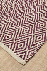 Cotton and Jute Flatweave Purple Rug