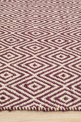 Cotton and Jute Flatweave Purple Rug