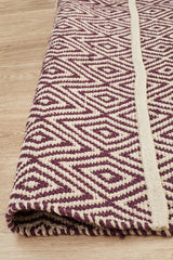 Cotton and Jute Flatweave Purple Rug