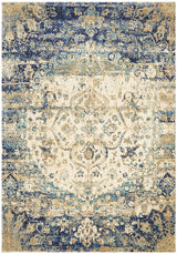 Venice Stunning Designer Abrash Transitional Rug Ivory Blue