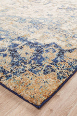 Venice Stunning Designer Abrash Transitional Rug Ivory Blue