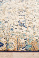 Venice Stunning Designer Abrash Transitional Rug Ivory Blue