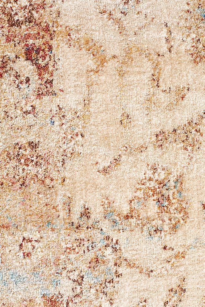 Tuskany Stunning Designer Abrash Transitional Rug Ivory Rust