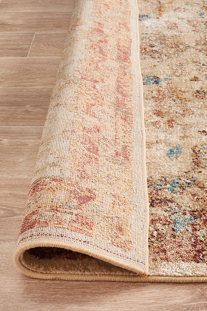 Tuskany Stunning Designer Abrash Transitional Rug Ivory Rust