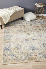 Sanremo Stunning Designer Abrash Transitional Rug Ivory Blue