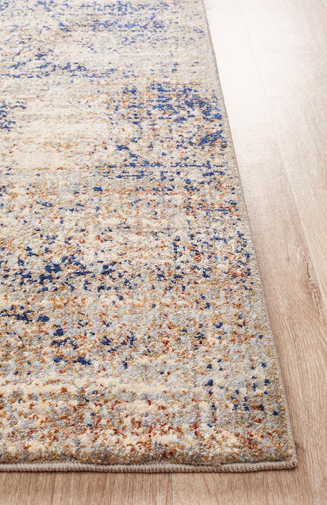 Dénia Stunning Designer Abrash Transitional Rug Blue