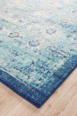 Wind Stunning Designer Abrash Transitional Rug Blue