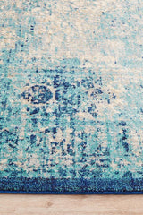 Wind Stunning Designer Abrash Transitional Rug Blue