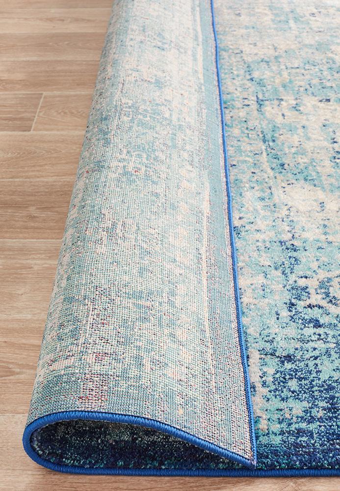 Wind Stunning Designer Abrash Transitional Rug Blue