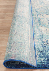 Wind Stunning Designer Abrash Transitional Rug Blue