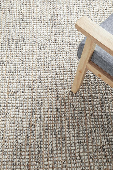 Polar Wool Jute Grey Rug