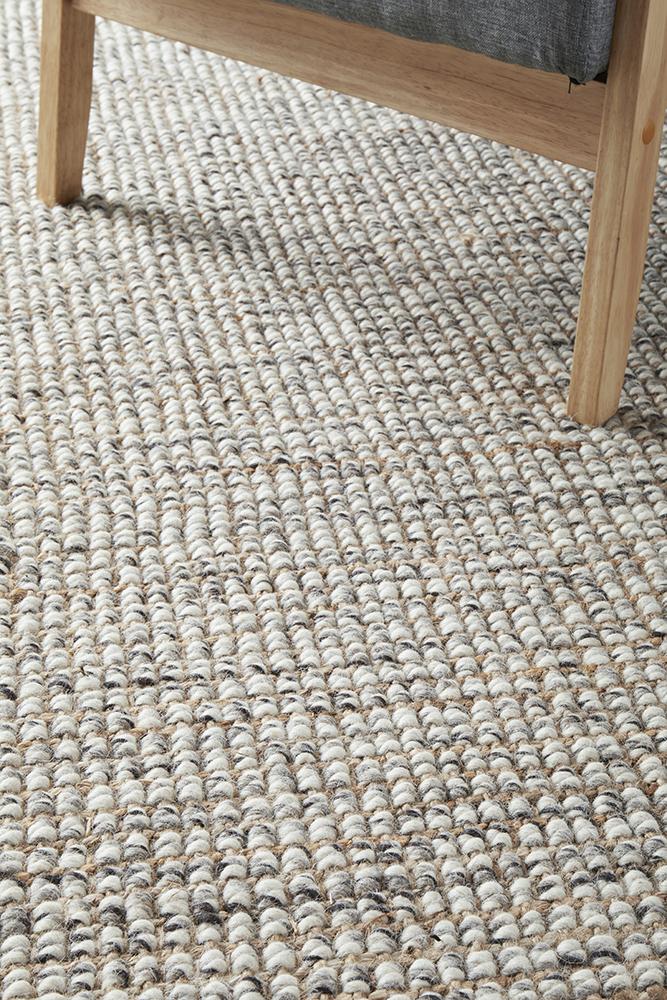 Polar Wool Jute Grey Rug