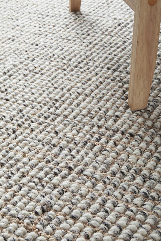 Polar Wool Jute Grey Rug