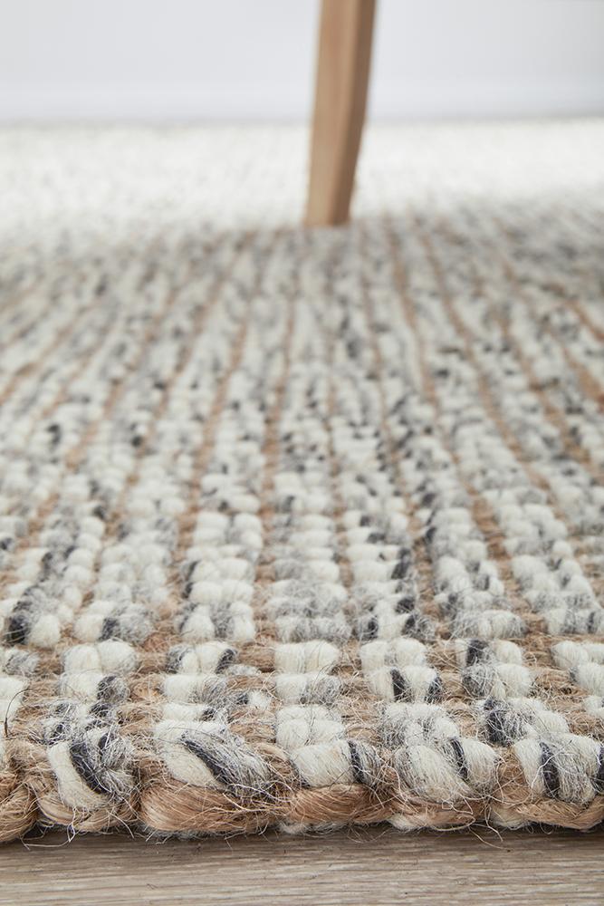 Polar Wool Jute Grey Rug