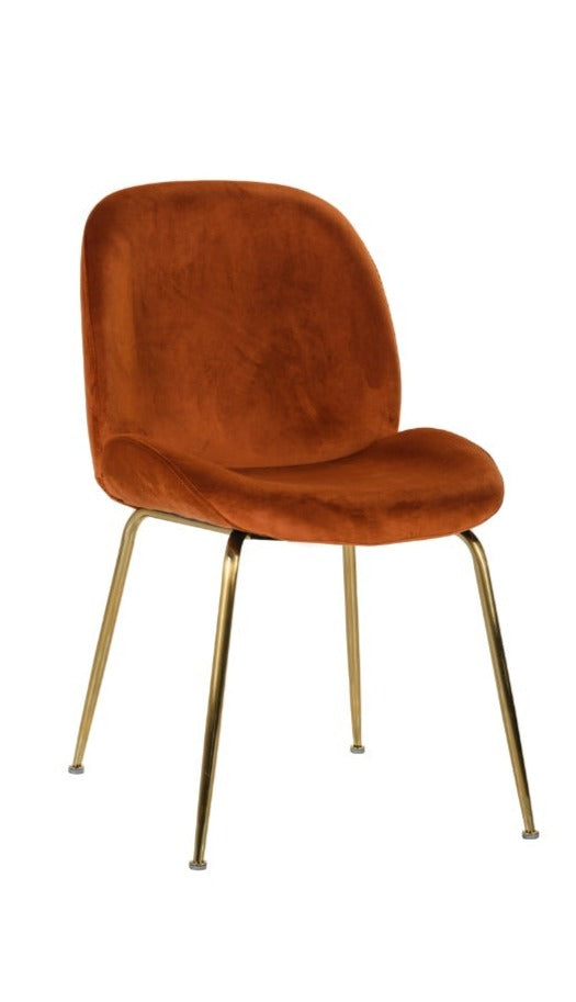 Lissone Rust Velvet Dining Chairs - Set of 2