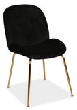 Lissone Black Velvet Dining Chairs - Set of 2