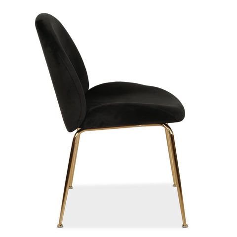 Lissone Black Velvet Dining Chairs - Set of 2
