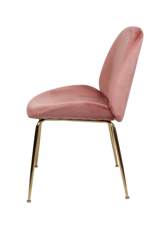 Lissone Blush Velvet Dining Chairs - Set of 2
