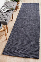 Chunky Natural Jute Barker Navy Rug