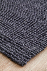 Chunky Natural Jute Barker Navy Rug